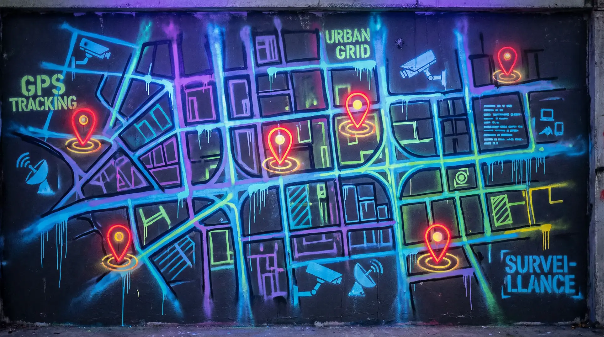 祝卿好在线 狗仔追踪地图 - 城市涂鸦风格